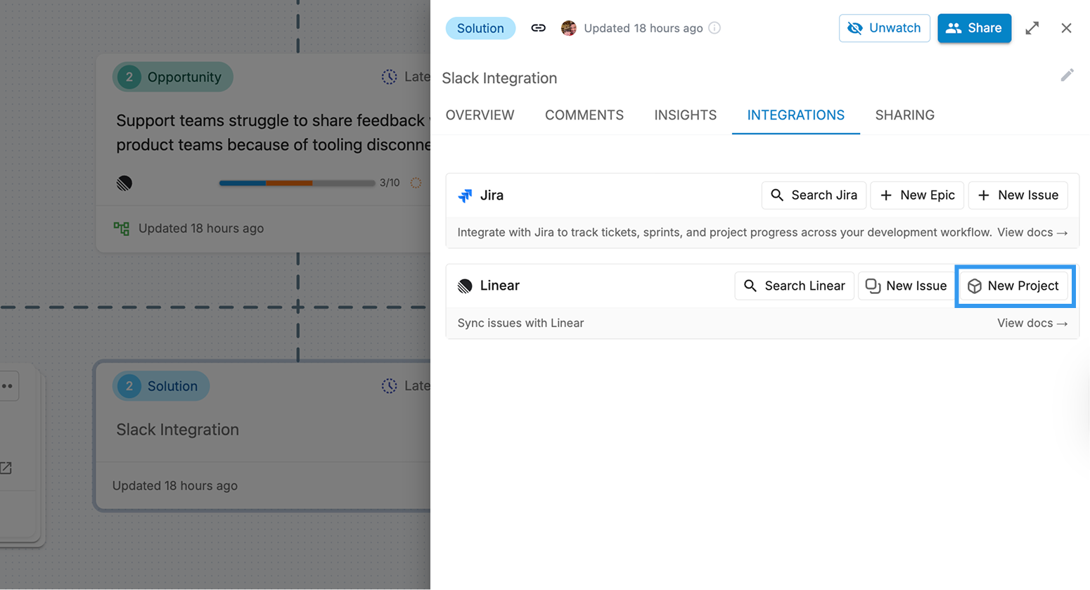 Creating a new Linear project
