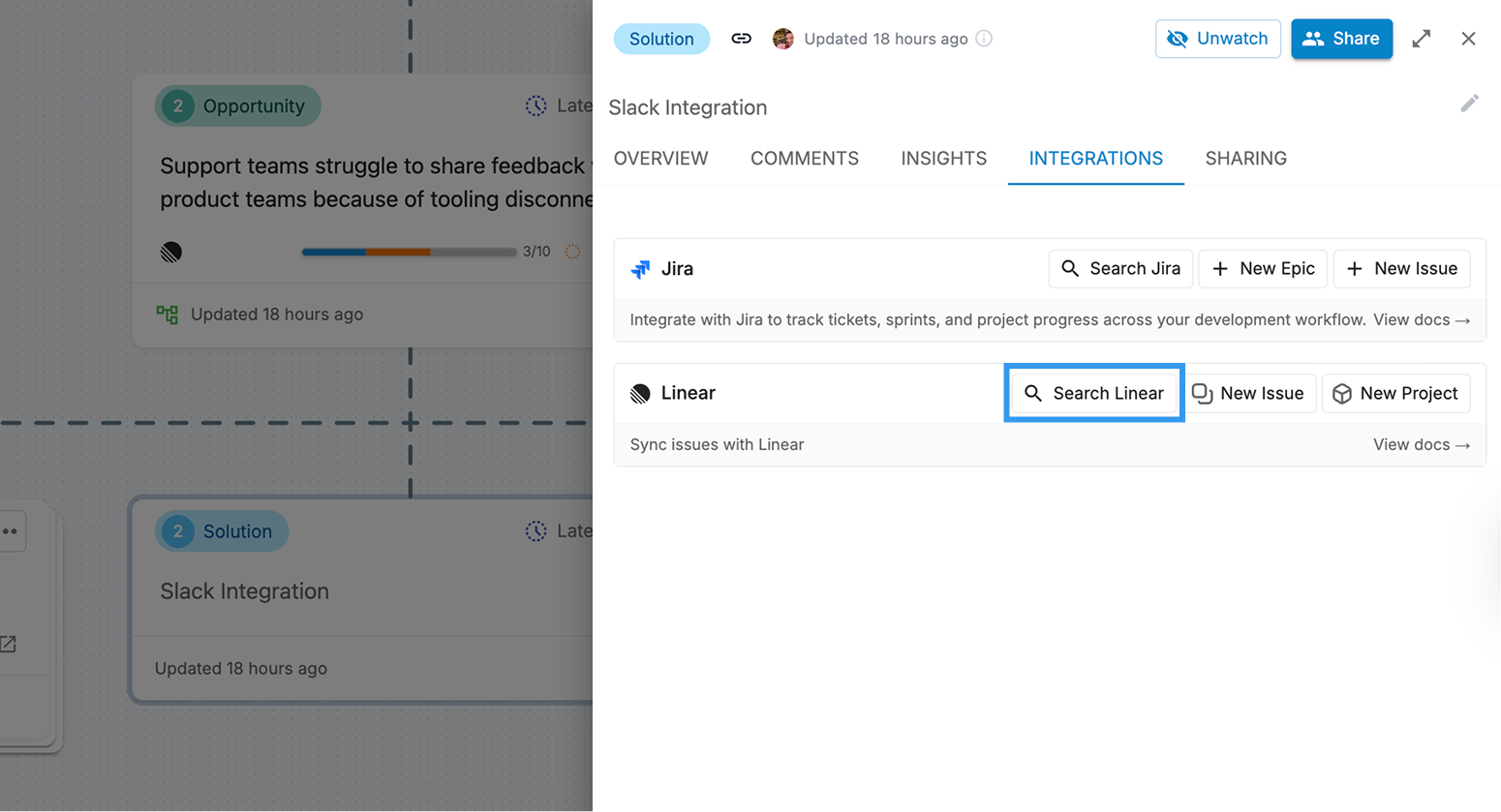 Searching for Linear issues