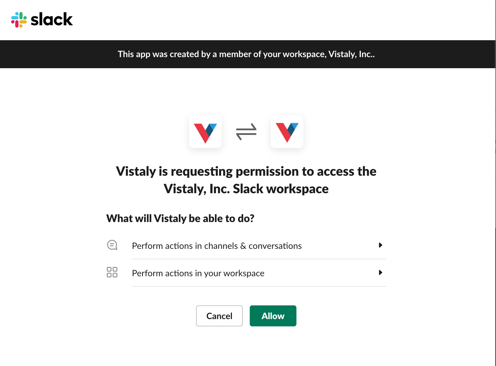 Slack permissions